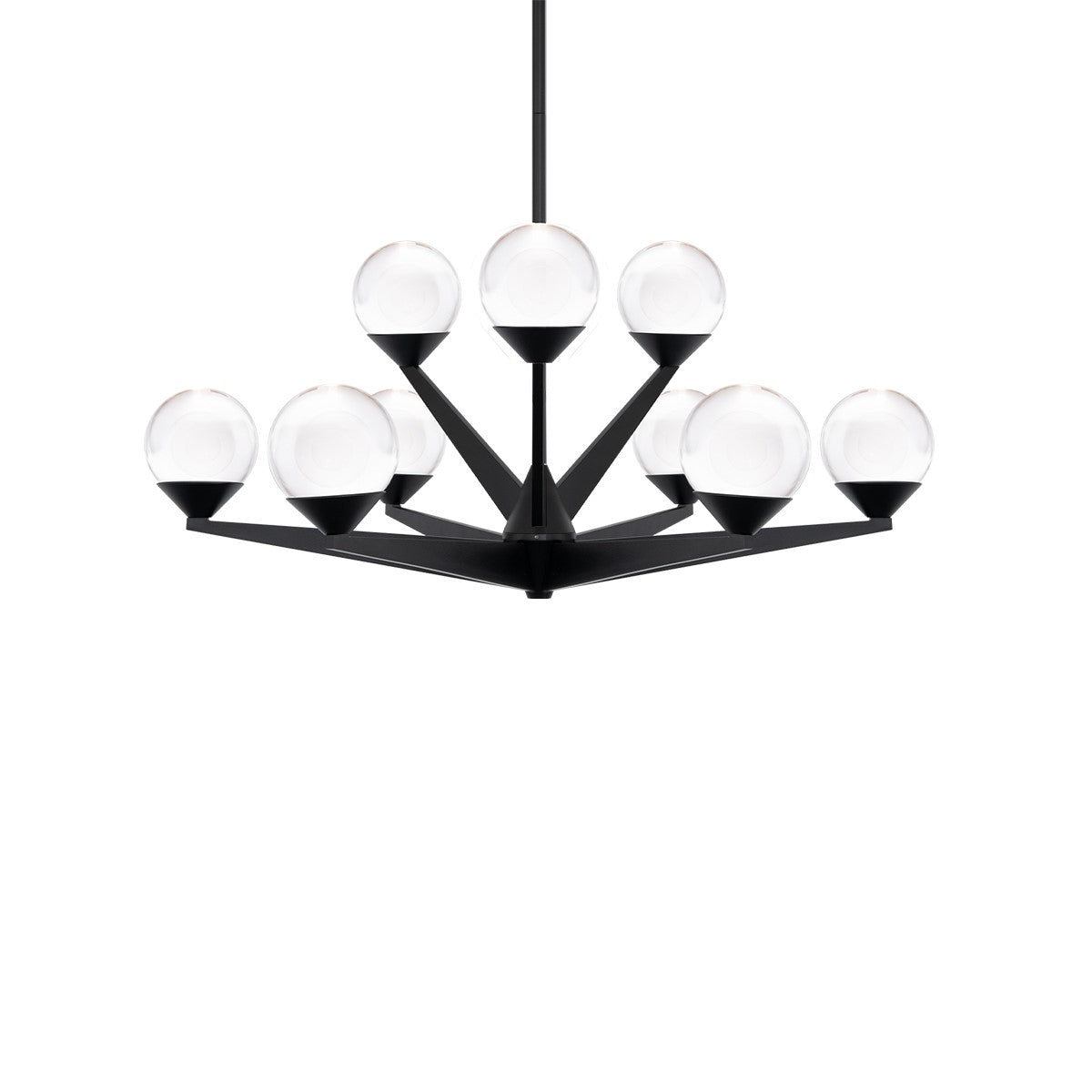 Double Bubble 27 in. 9 Lights LED Chandelier Black Finish - Bees Lighting