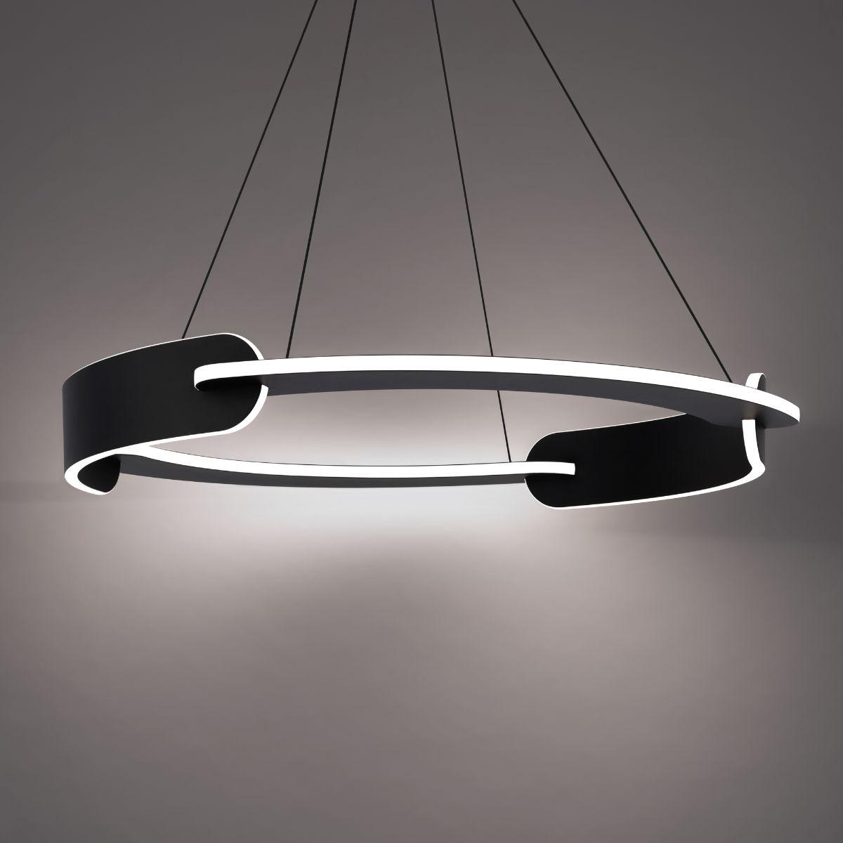 Ilios 32 in. LED Pendant Light Black finish - Bees Lighting