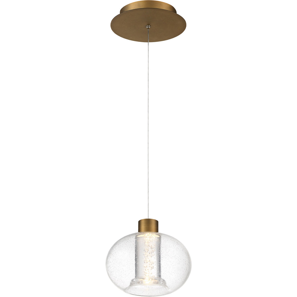 Crater 8 in. LED Pendant Light Brass Finish - Bees Lighting