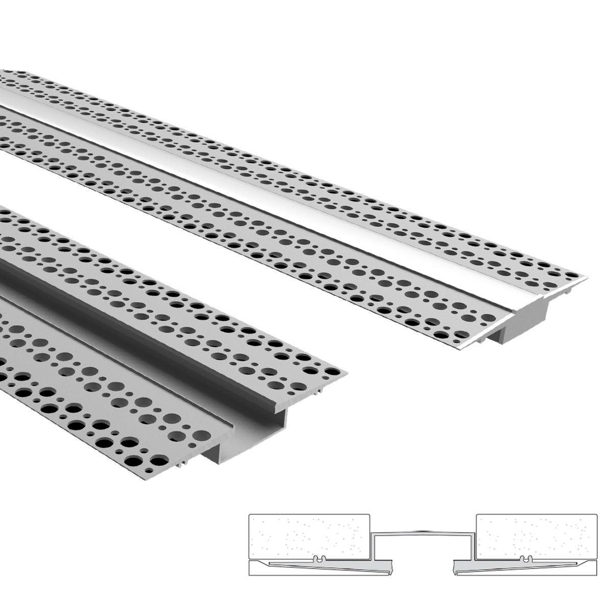 Verge 78.7in. Mud-In Aluminum Channel Extrusion For LED Tape and Strip Lights - Bees Lighting