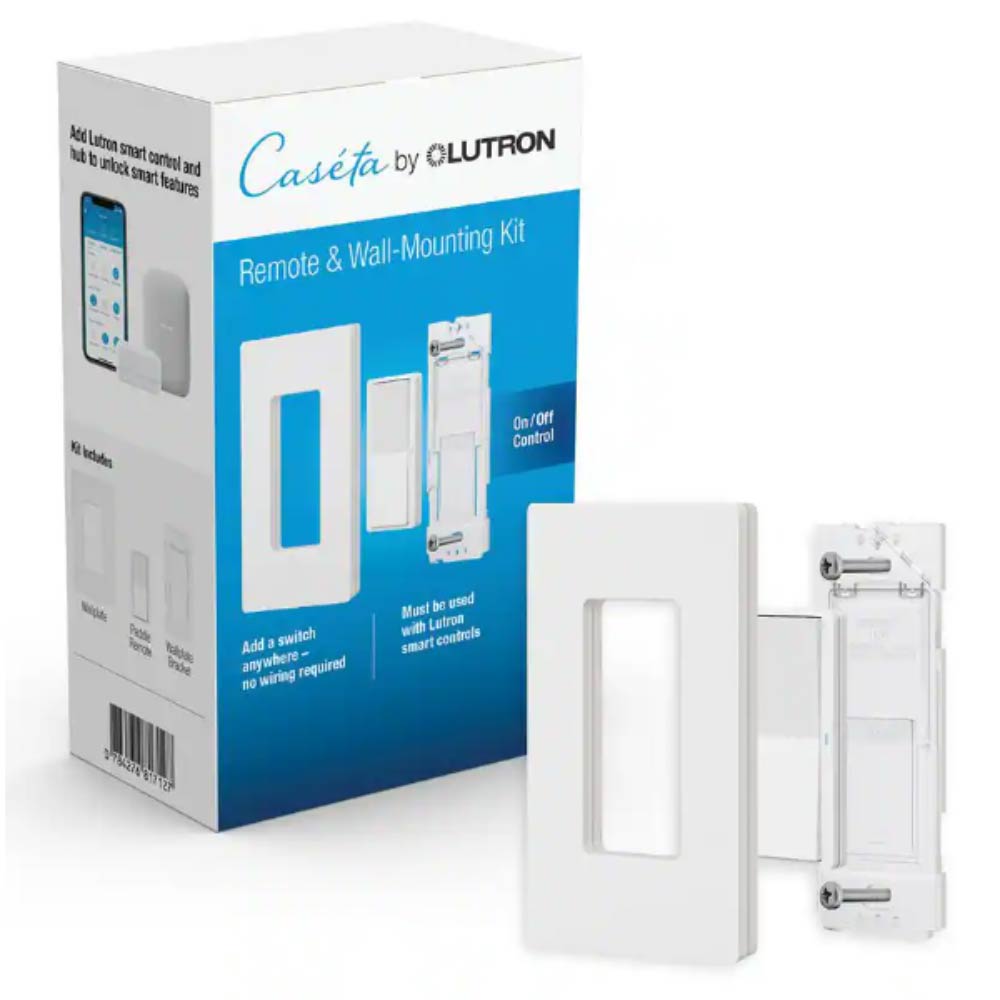 Pico Smart Paddle Remote Wall Mounting Kit for On/Off Control, White - Bees Lighting