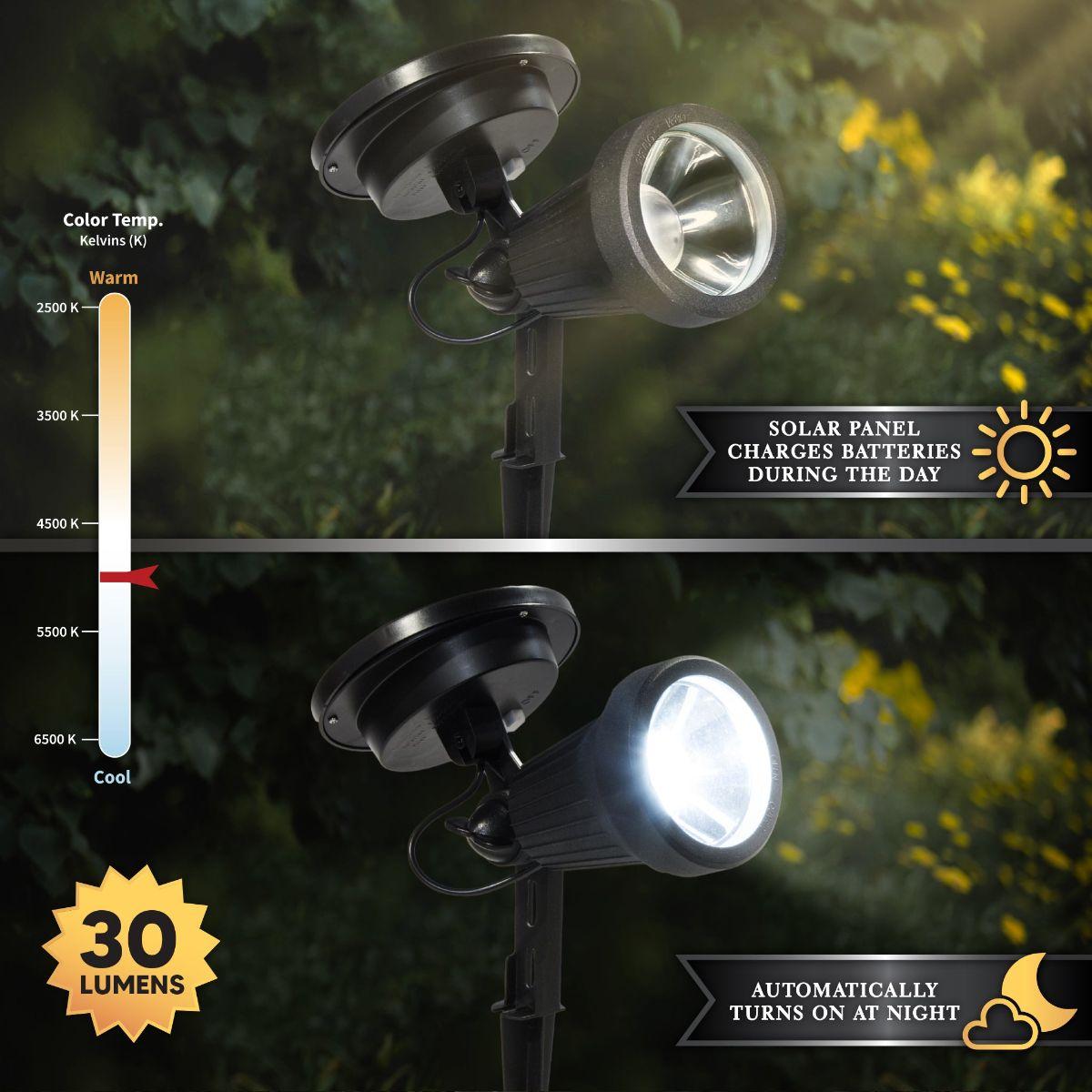 Solar LED Spot Light 30 Lumens 4500K (Pack Of 2)