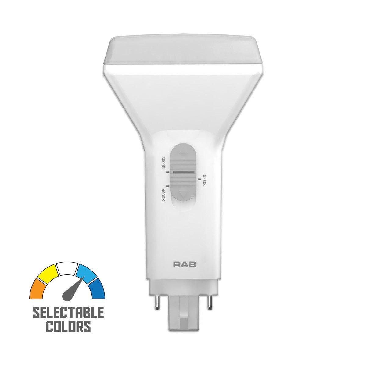 2 pin PL LED Bulb, 9 Watt 1150 Lumens, Selectable CCT 30K/35K/40K, Vertical, Replaces 26W CFL, G24d Base, Direct Or Bypass - Bees Lighting