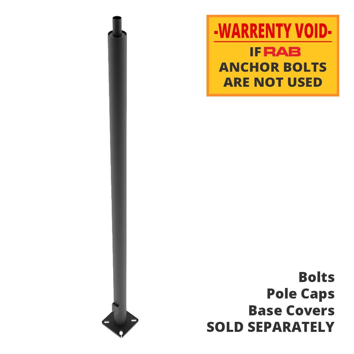 25 ft Light Pole With Base, 4 in Round Shaft, 7 Gauge Thickness, Welded Tenon, Bronze Finish - Bees Lighting