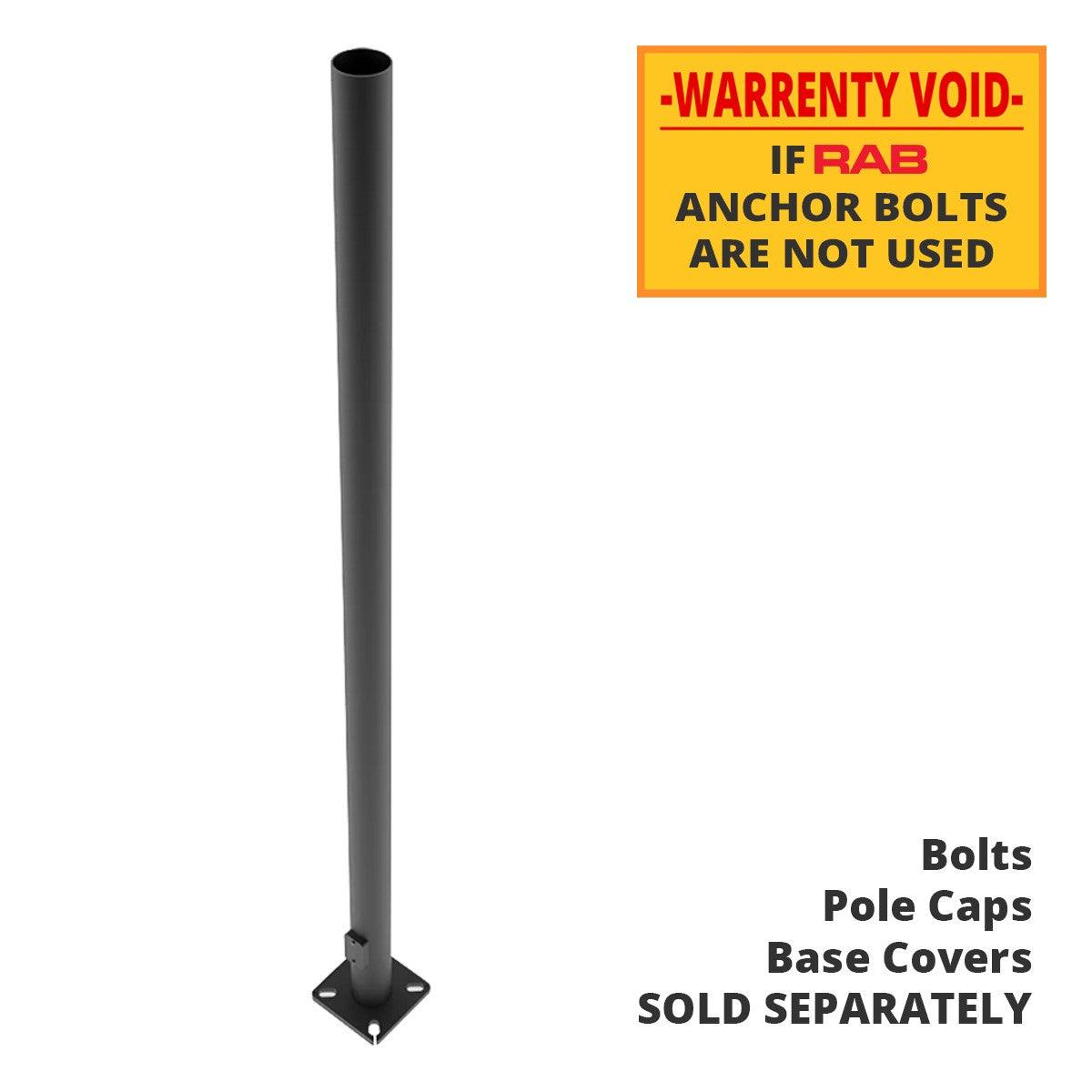 30 ft Light Pole With Base, 4 in Round Shaft, 7 Gauge Thickness, Drilled Tenon, Bronze Finish - Bees Lighting