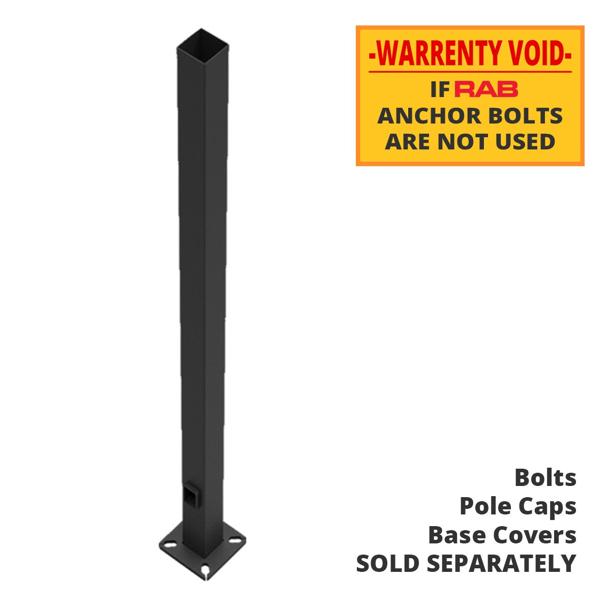 20 ft Light Pole With Base, 4 in Square Shaft, 11 Gauge Thickness, Drilled Tenon, Bronze Finish - Bees Lighting