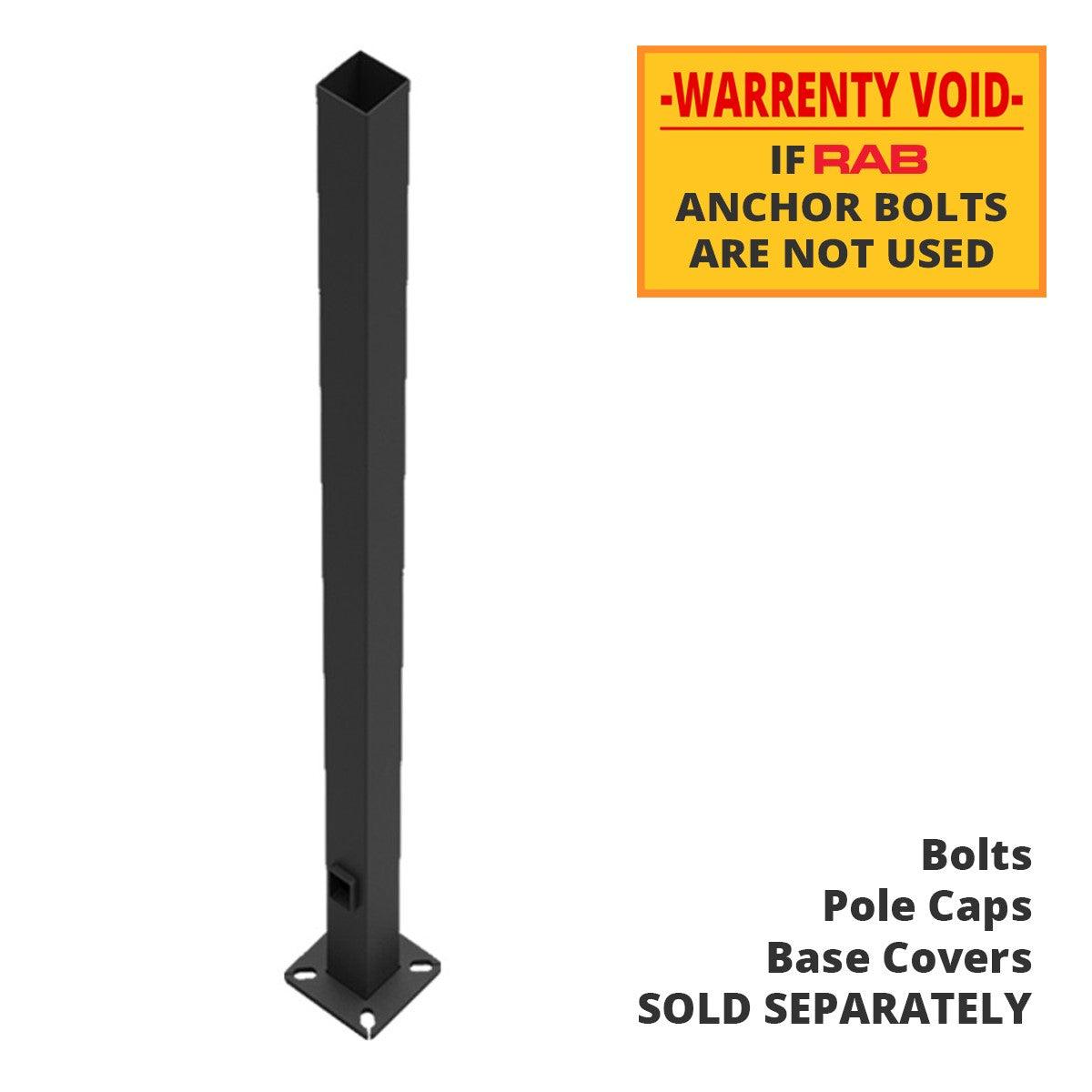 20 ft Light Pole With Base, 5 in Square Shaft, 7 Gauge Thickness, Drilled Tenon, Bronze Finish - Bees Lighting