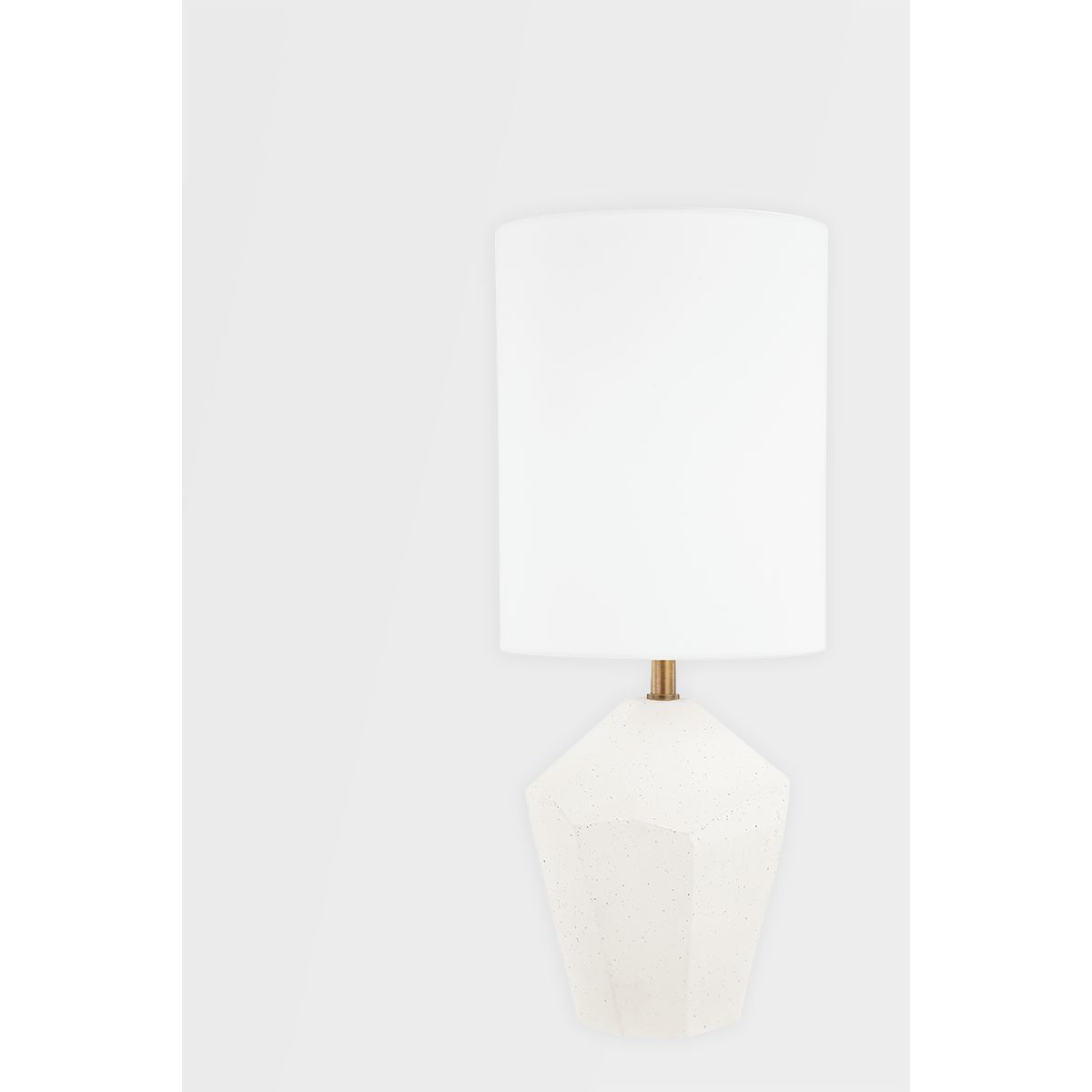 Ashburn Tall Table Lamp White Concrete with Patina Brass Accents