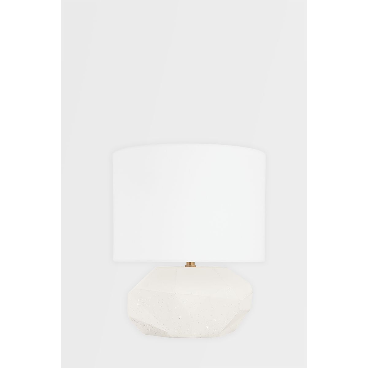 Ashburn Table Lamp White Concrete with Patina Brass Accents