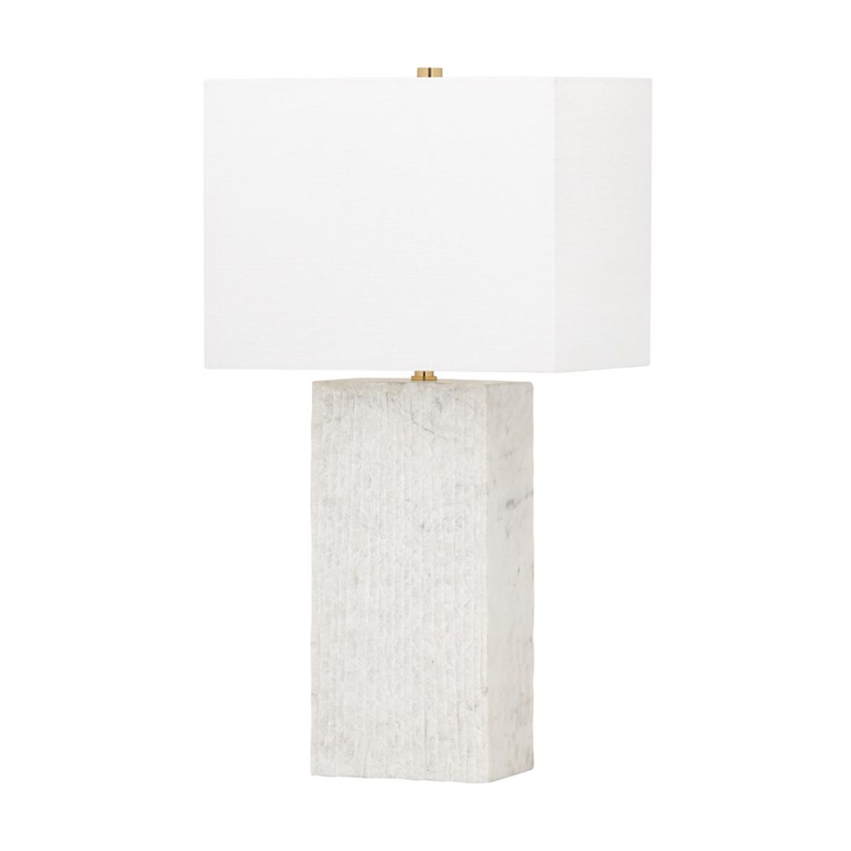 Seismic Table Lamp Banswara Marble with Patina Brass Accents