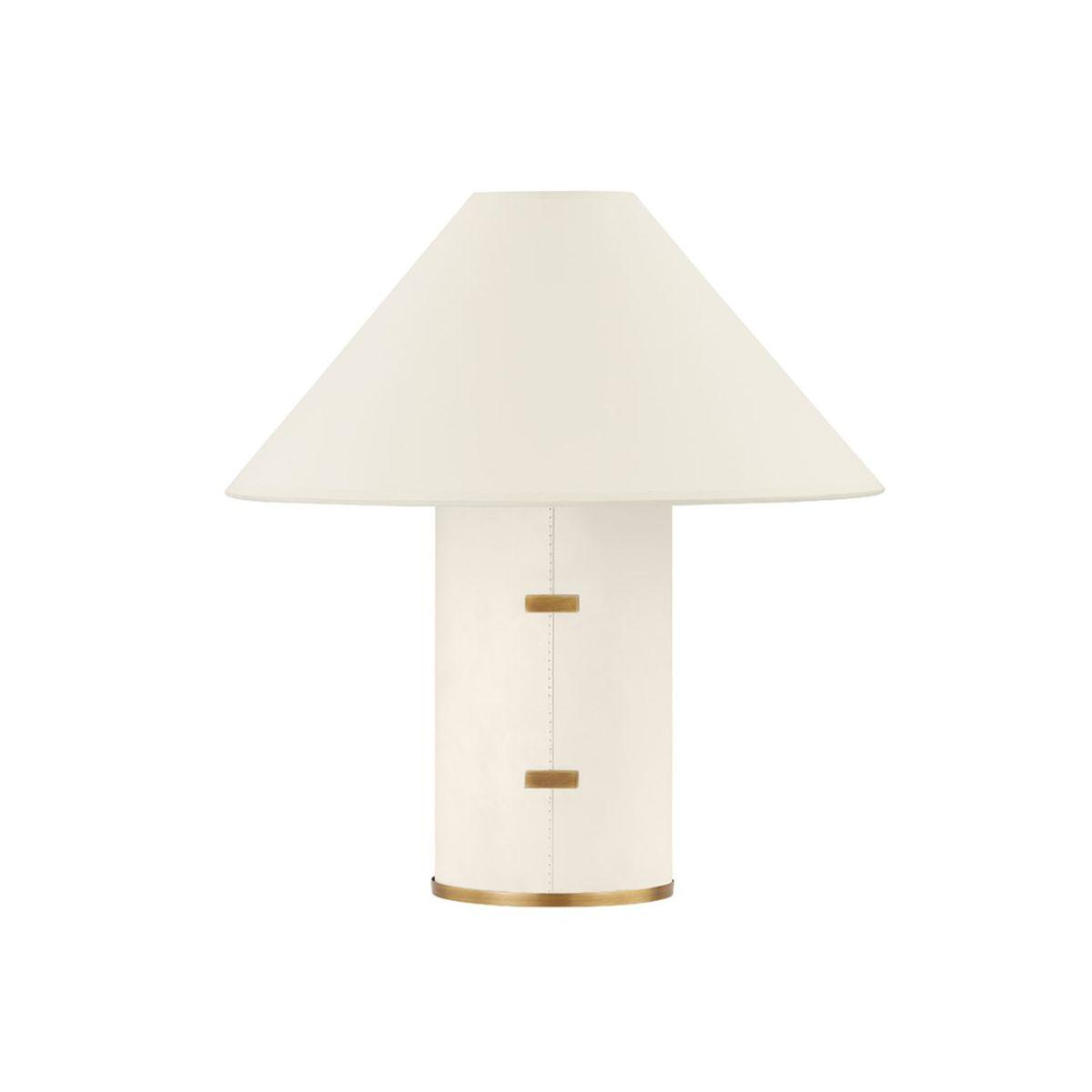 Bond 15 inches Table Lamp Parchment Wrapped Body with Patina Brass Accents