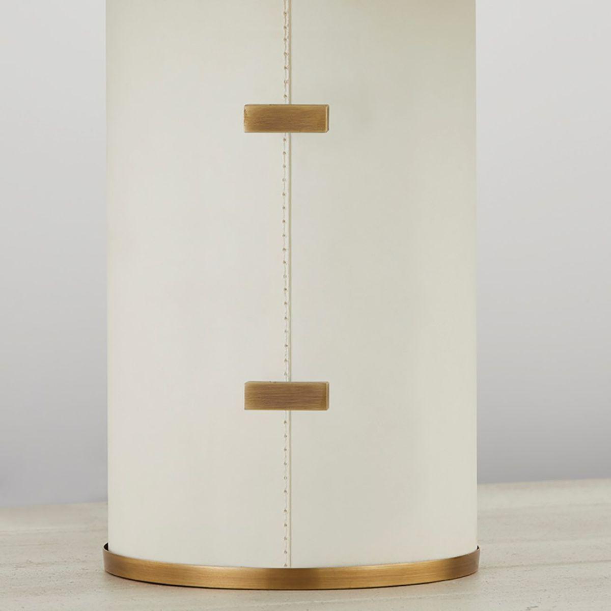 Bond 15 inches Table Lamp Parchment Wrapped Body with Patina Brass Accents - Bees Lighting