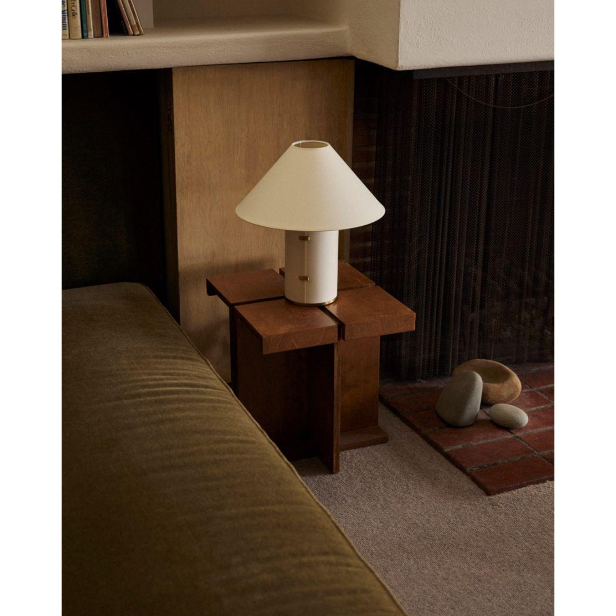 Bond Table Lamp Parchment Wrapped Body with Patina Brass Accents - Bees Lighting