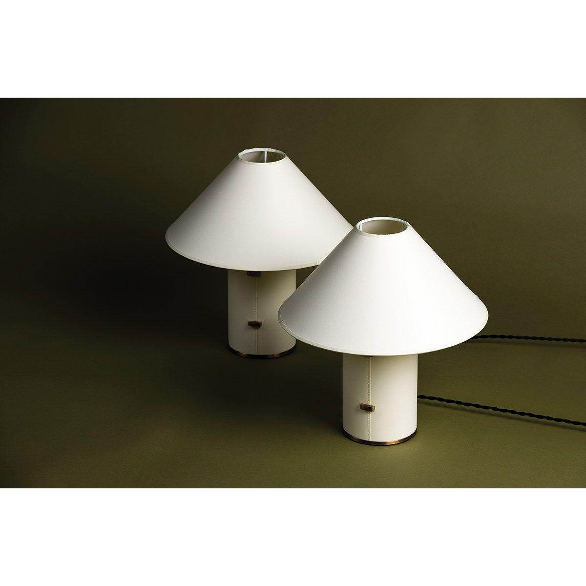 Bond 15 inches Table Lamp Parchment Wrapped Body with Patina Brass Accents - Bees Lighting