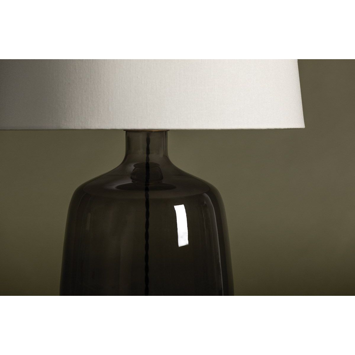 Artesia Table Lamp Smoked Plated Glass with Patina Brass Accents