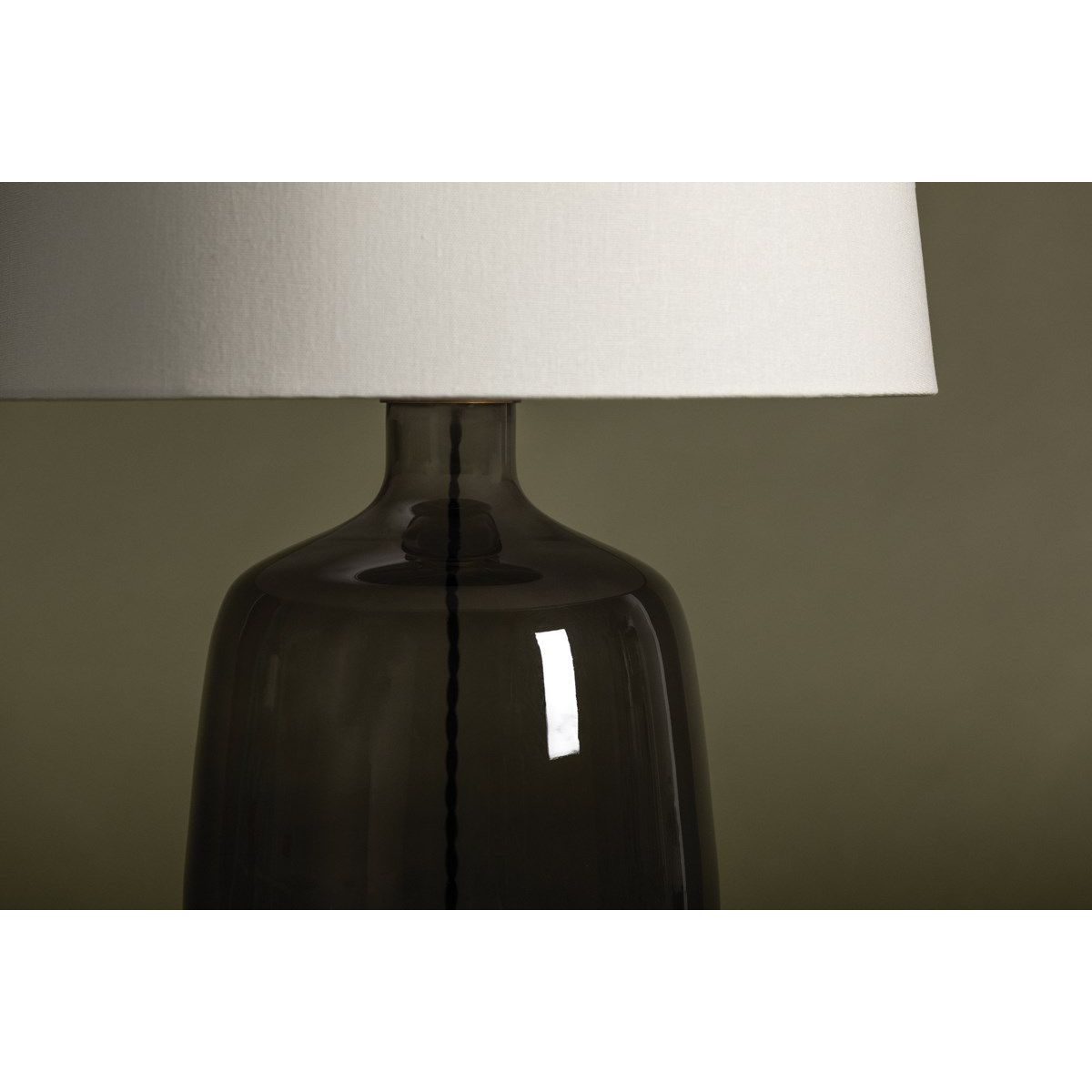Artesia Table Lamp Smoked Plated Glass with Patina Brass Accents - Bees Lighting