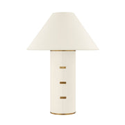 Bond Table Lamp Parchment Wrapped Body with Patina Brass Accents - Bees Lighting