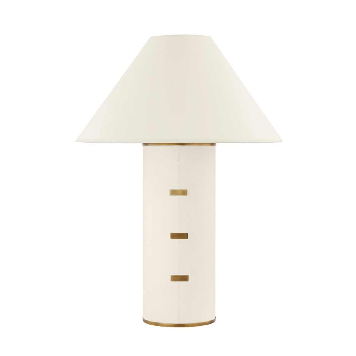 Bond Table Lamp Parchment Wrapped Body with Patina Brass Accents - Bees Lighting