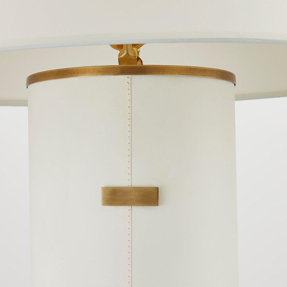 Bond 26 inches Table Lamp Parchment Wrapped Body with Patina Brass Accents - Bees Lighting