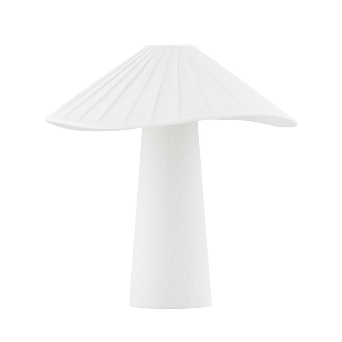 Chanterelle Table Lamp Natural Linen with Patina Brass Accents
