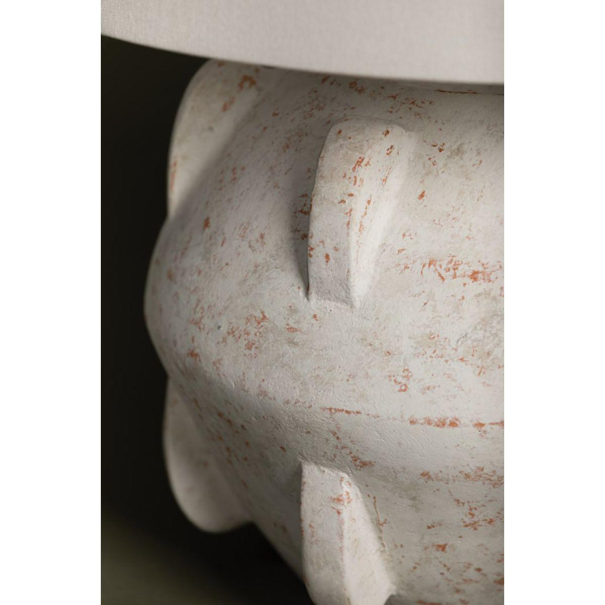 Vanda Table Lamp Ceramic Whitewash Terracotta with Patina Brass Finish - Bees Lighting