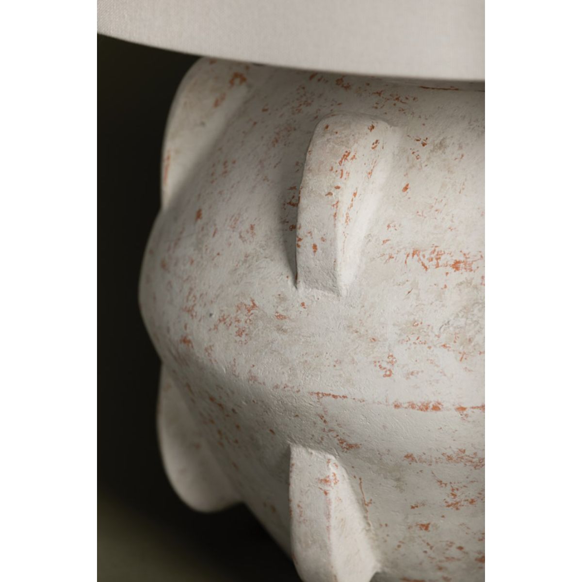 Vanda Table Lamp Ceramic Whitewash Terracotta with Patina Brass Finish - Bees Lighting
