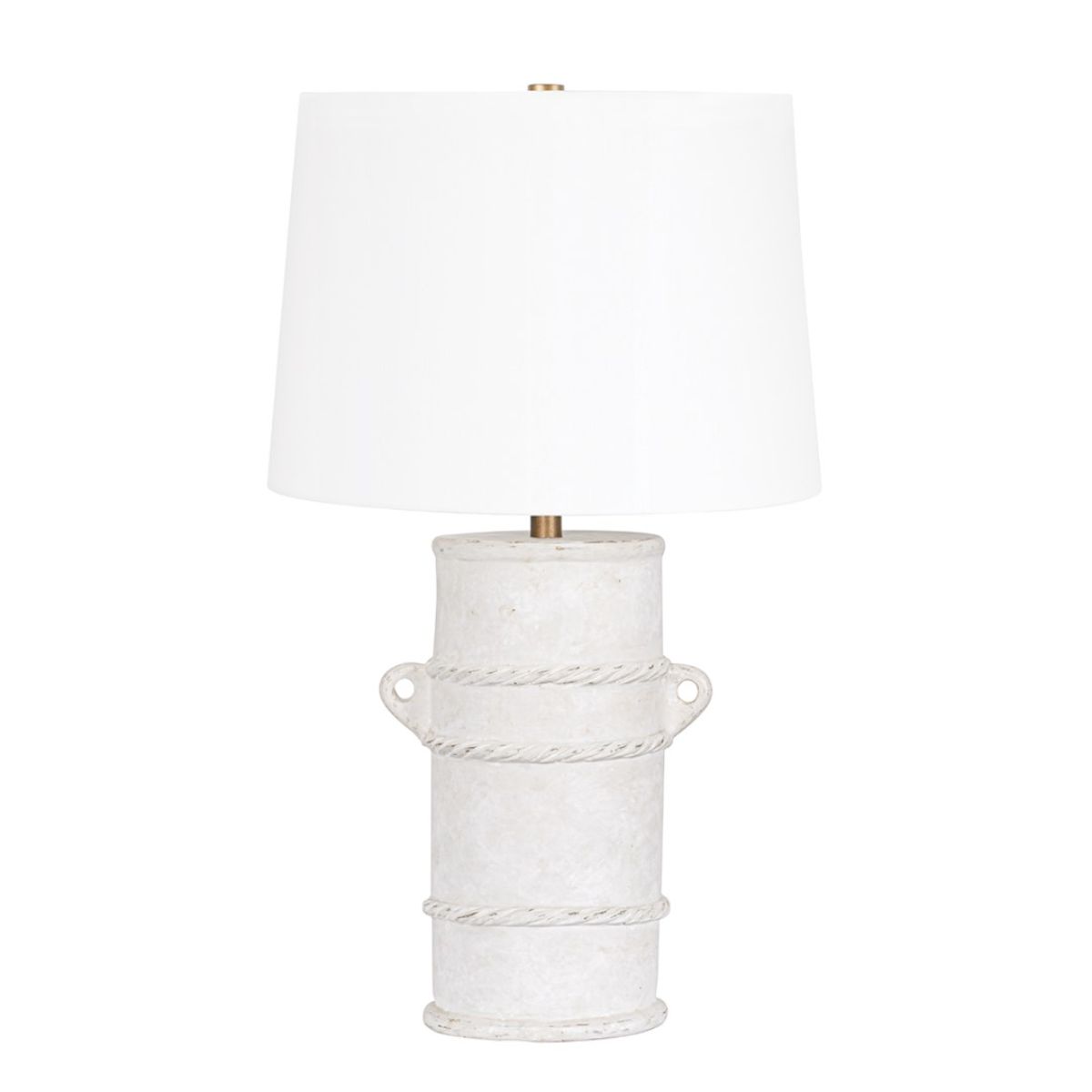 Siena Table Lamp Whitewash Terracotta with Patina Brass Accents