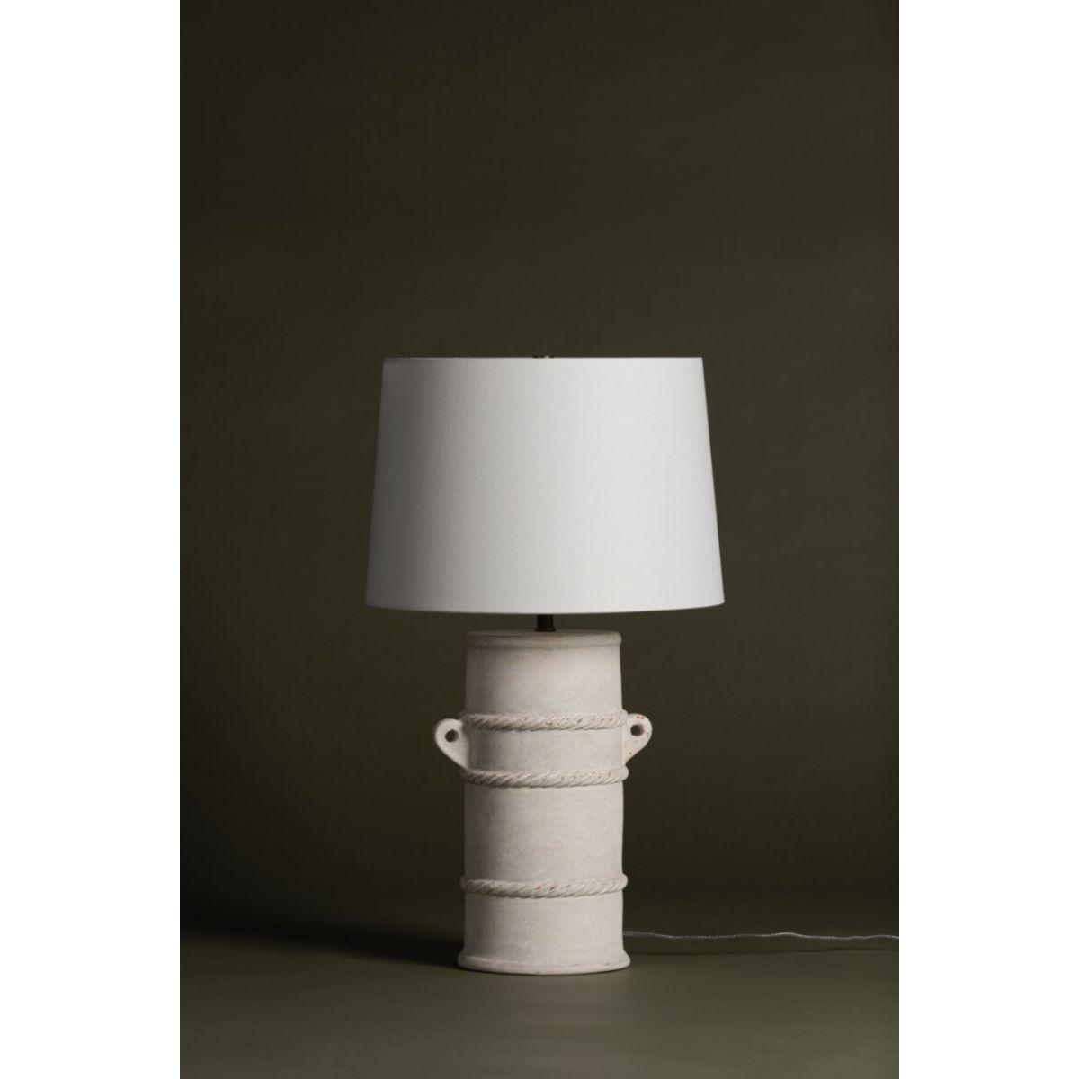 Siena Table Lamp Whitewash Terracotta with Patina Brass Accents - Bees Lighting