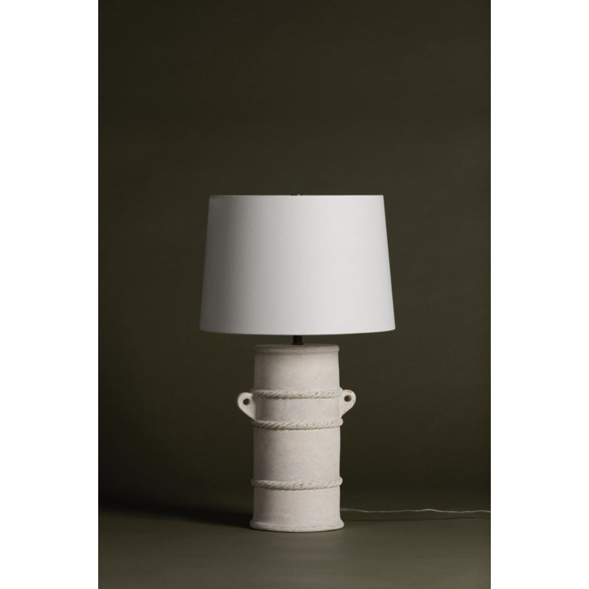 Siena Table Lamp Whitewash Terracotta with Patina Brass Accents - Bees Lighting