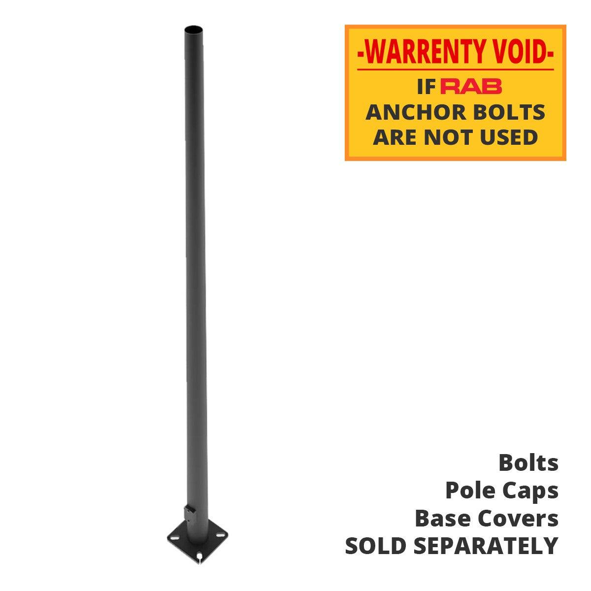 20 ft Light Pole With Base, 6 in Tapered Round Shaft, 11 Gauge Thickness, Drilled Tenon, Bronze Finish - Bees Lighting
