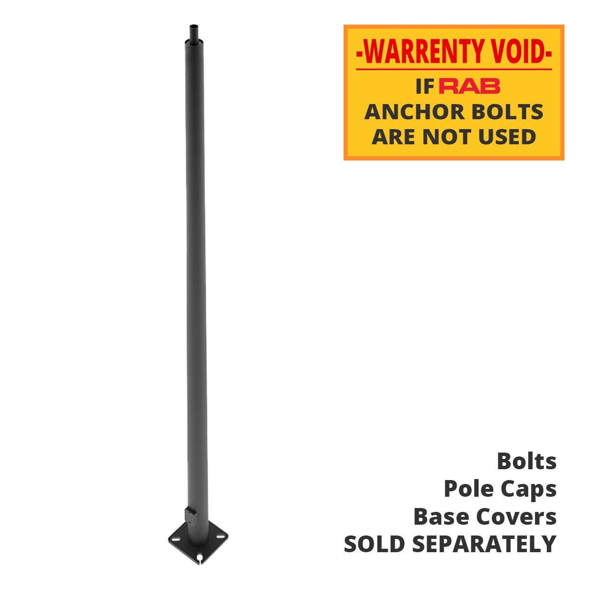 25 ft Light Pole With Base, 7 in Tapered Round Shaft, 7 Gauge Thickness, Welded Tenon, Bronze Finish - Bees Lighting