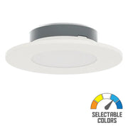 PUCKFA 4 In. LED Surface Mount Light 120V Selectable CCT White Finish - Bees Lighting