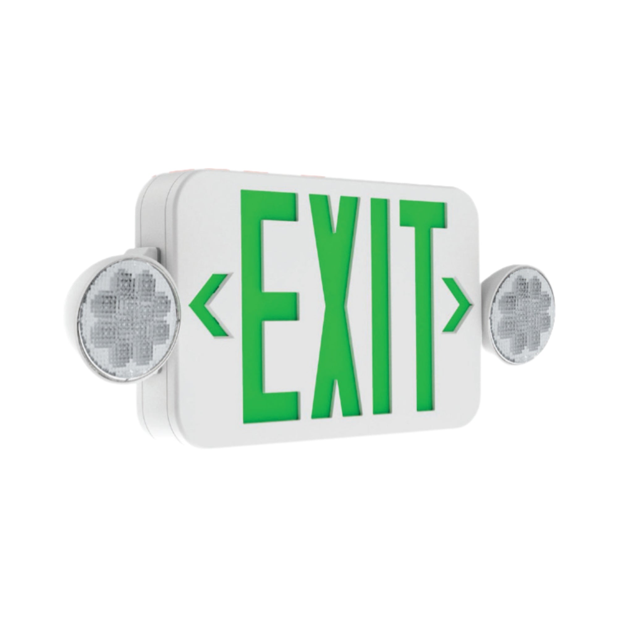 LED Combo Exit Sign, Single/Double Face, Red/Green Letters, White - Bees Lighting