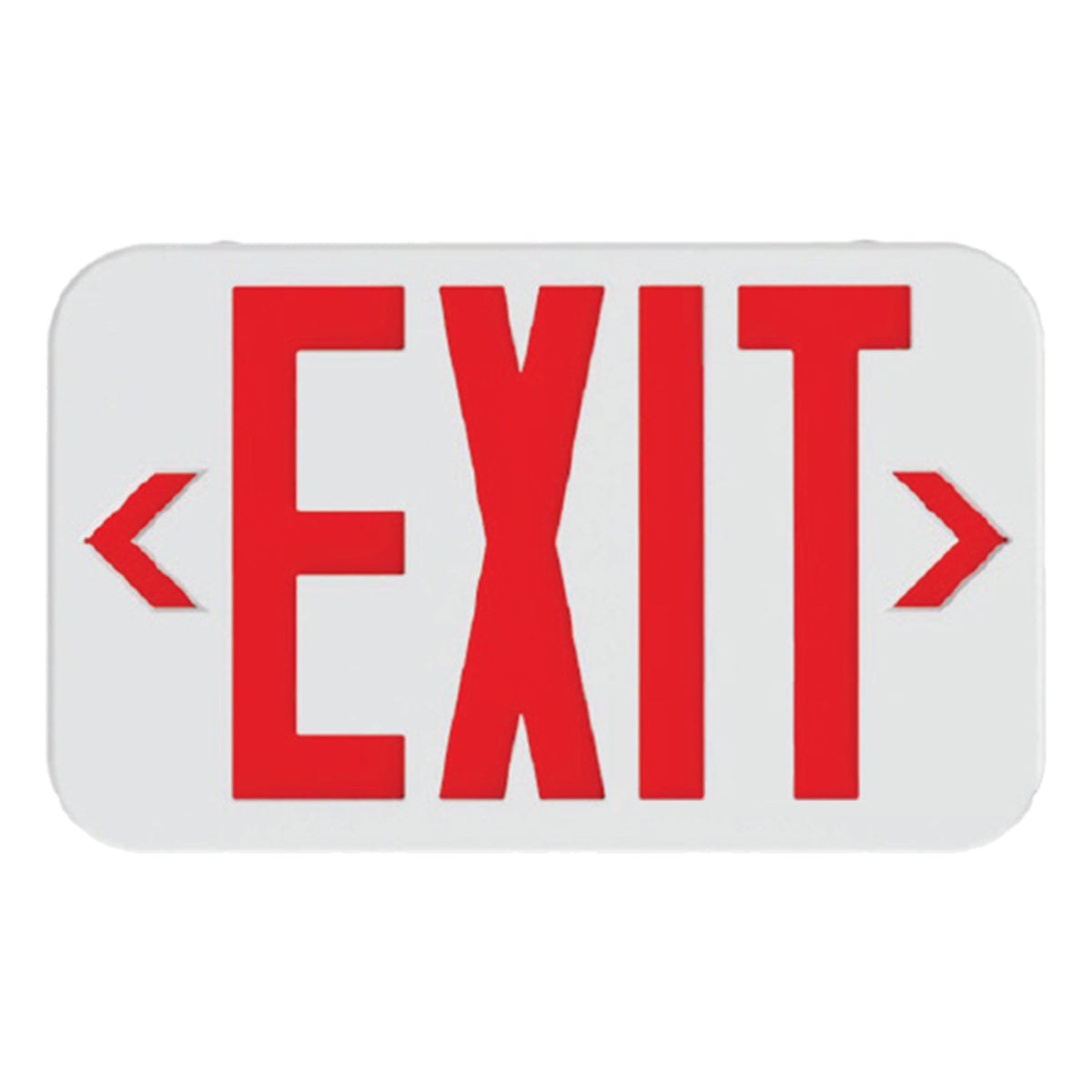 LED Exit Sign, 2 Single Face with Red/Green Letters, White, Battery Included - Bees Lighting