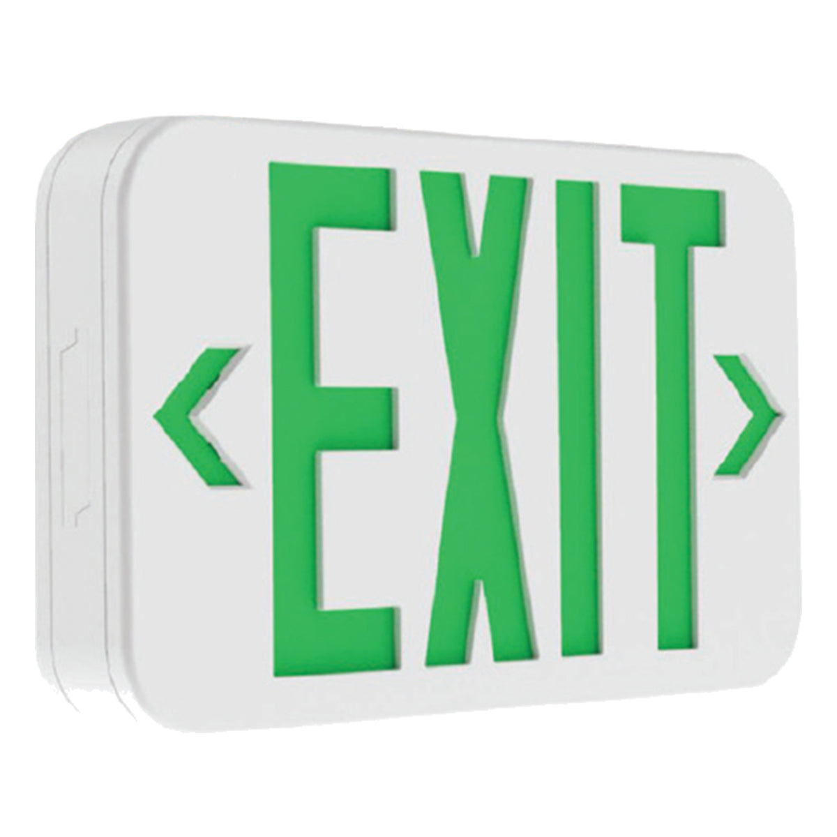 LED Exit Sign, 2 Single Face with Red/Green Letters, White - Bees Lighting