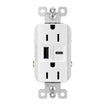 radiant 15A Tamper-Resistant Outlet, Ultra-Fast USB Type A/C, White - Bees Lighting