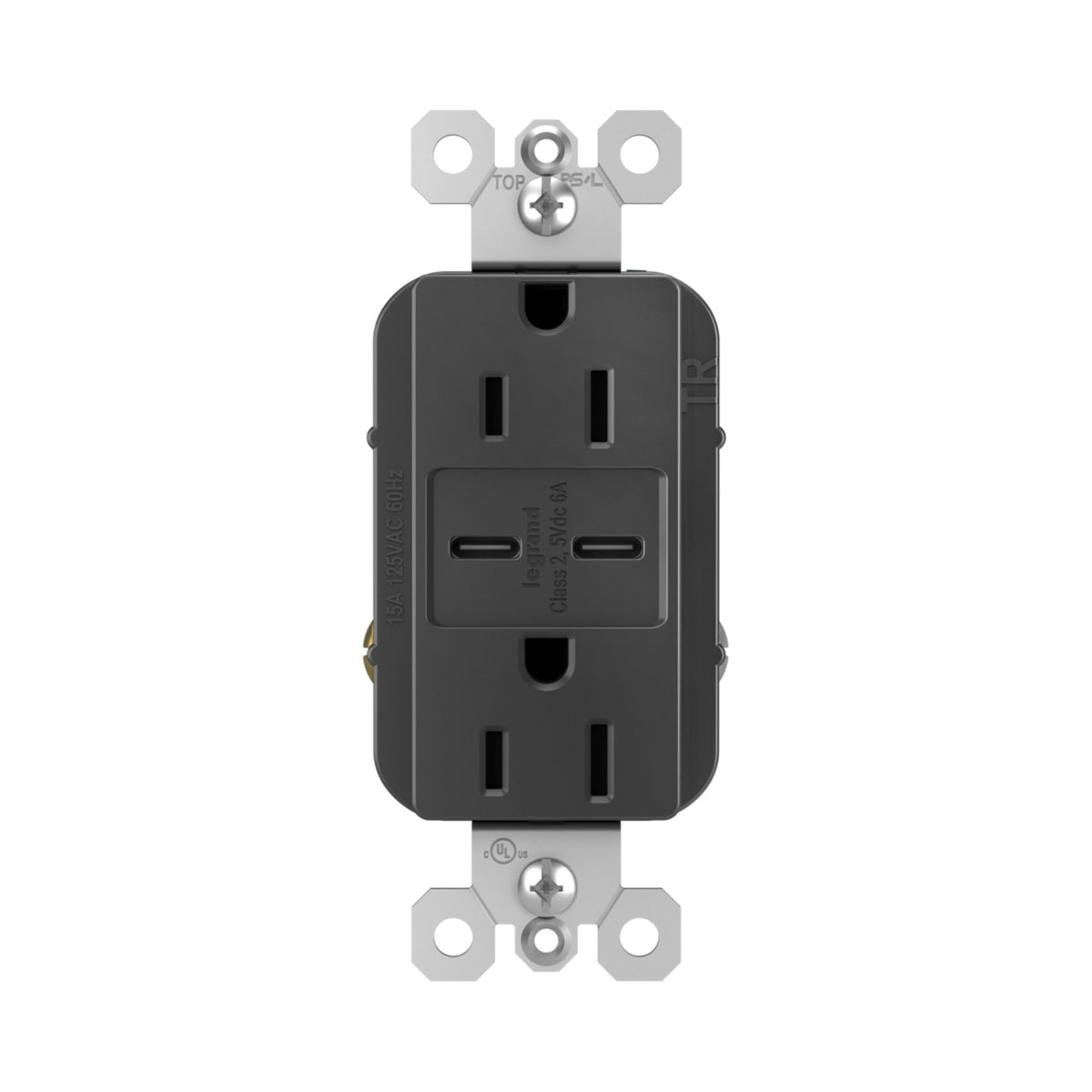 Legrand radiant 15A Tamper-Resistant USB Type-C Duplex Receptacle, 15W, Multiple Finishes