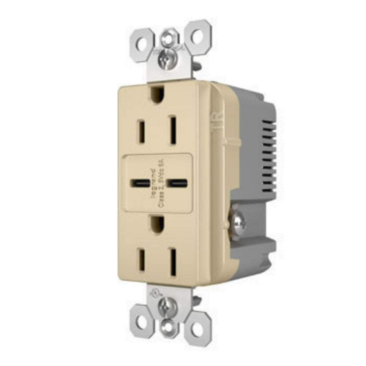 Legrand R26USBCC6I radiant 15A Tamper-Resistant USB Type-C Duplex Receptacle, Ivory