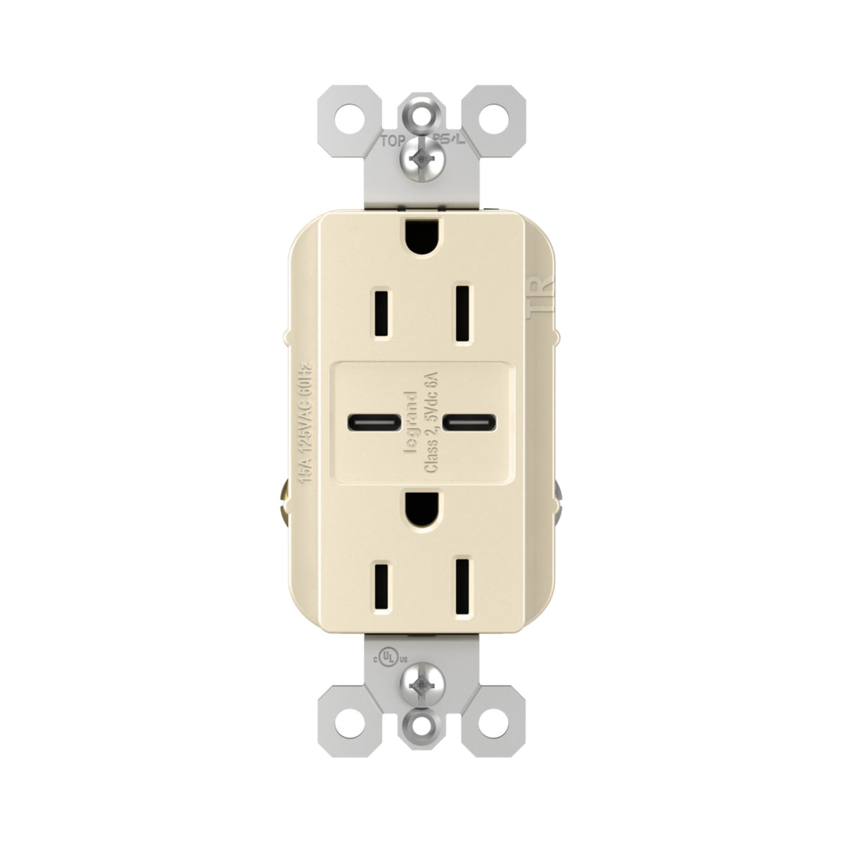 Legrand radiant 15A Tamper-Resistant USB Type-C Duplex Receptacle, 15W, Multiple Finishes