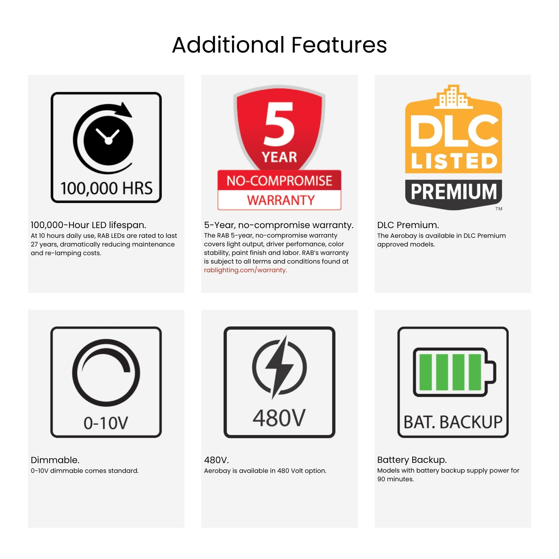RAB Lighting - Linear High Bay LED Light, 275W, 39000lm, 4000K/5000K, 120-277V | Bees Lighting