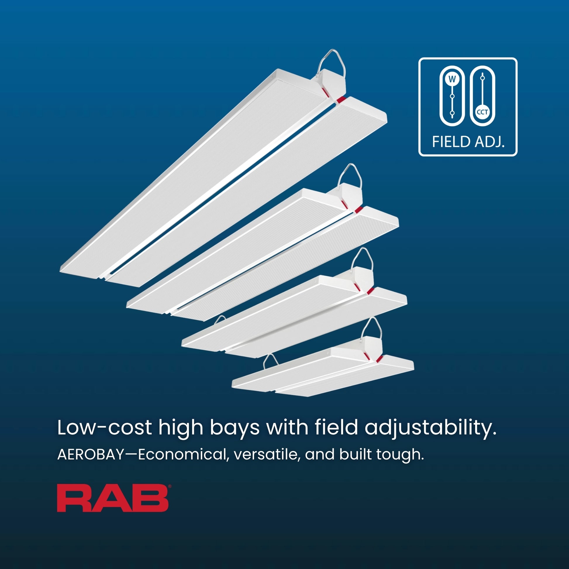 RAB Lighting - Linear High Bay LED Light, 95W, 13000lm, 4000K/5000K, 120-277V | Bees Lighting