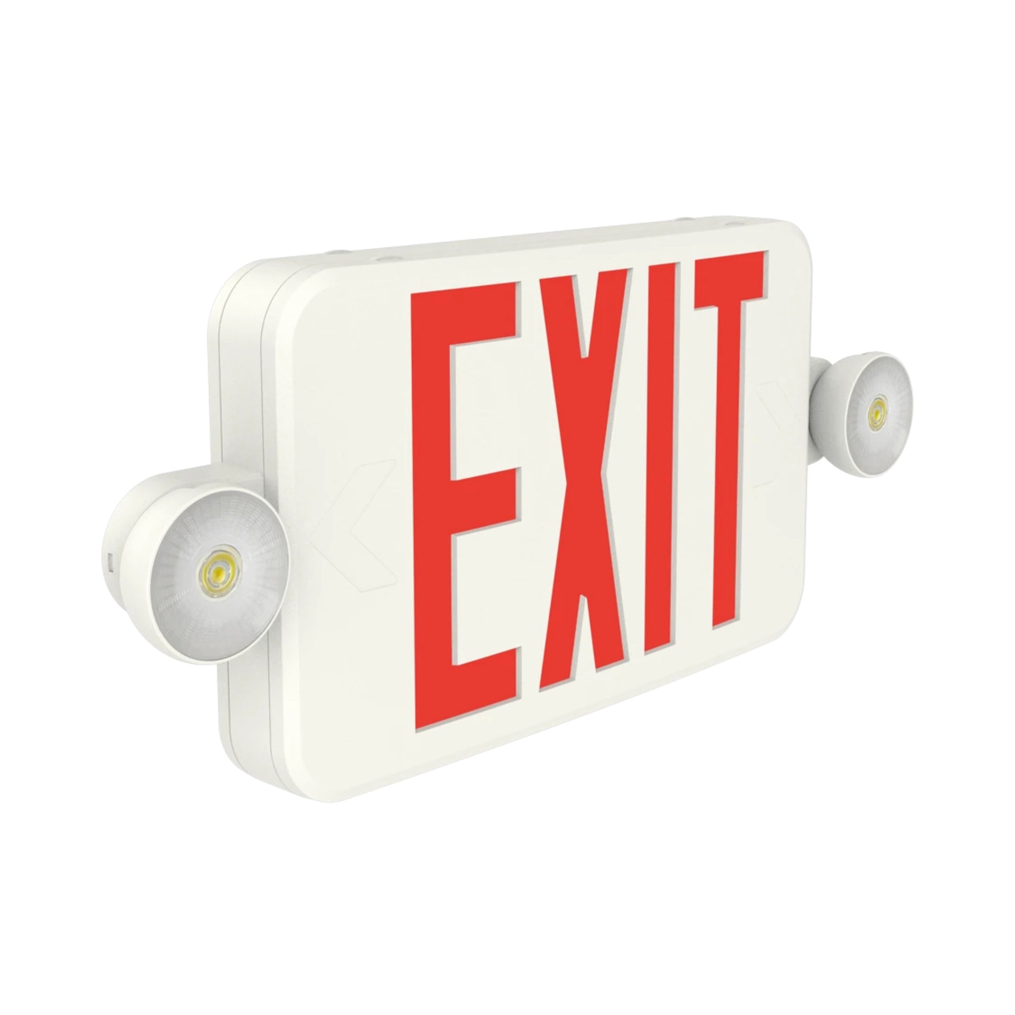 LED Combo Exit Sign, Single/Double Face, Red/Green Letters, White - Bees Lighting