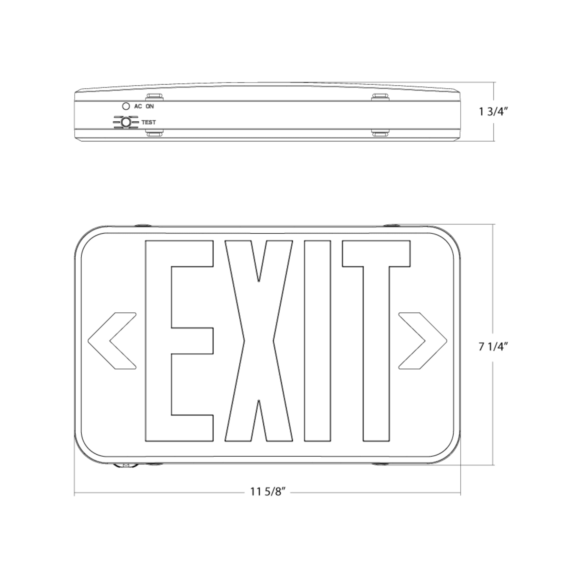 LED Exit Sign, Single/Double Face, Red/Green Letters, White - Bees Lighting