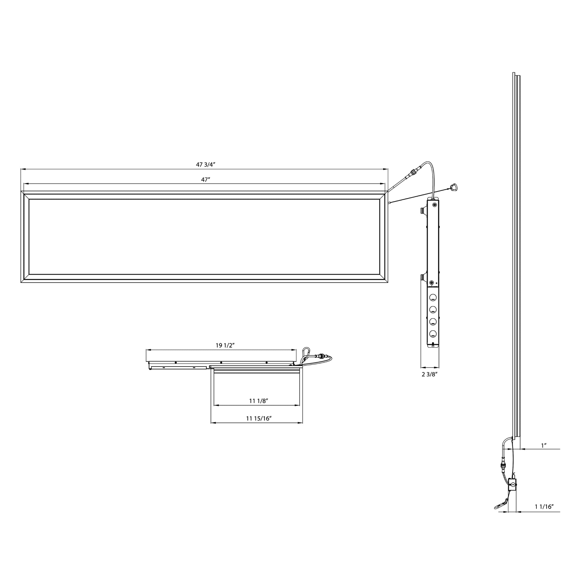 RAB FR1X4/E 1x4 LED Frame Light 4994 Lumens 40W Selectable Selectable CCT 120-277V Recessed Battery Backup White
