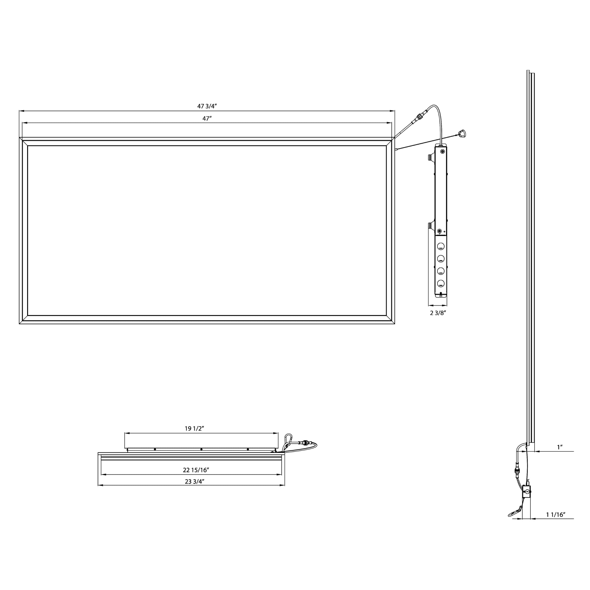 2x4 LED Frame Light, 50W, 6200 Lumens, Selectable CCT, 120-277V, Battery Backup