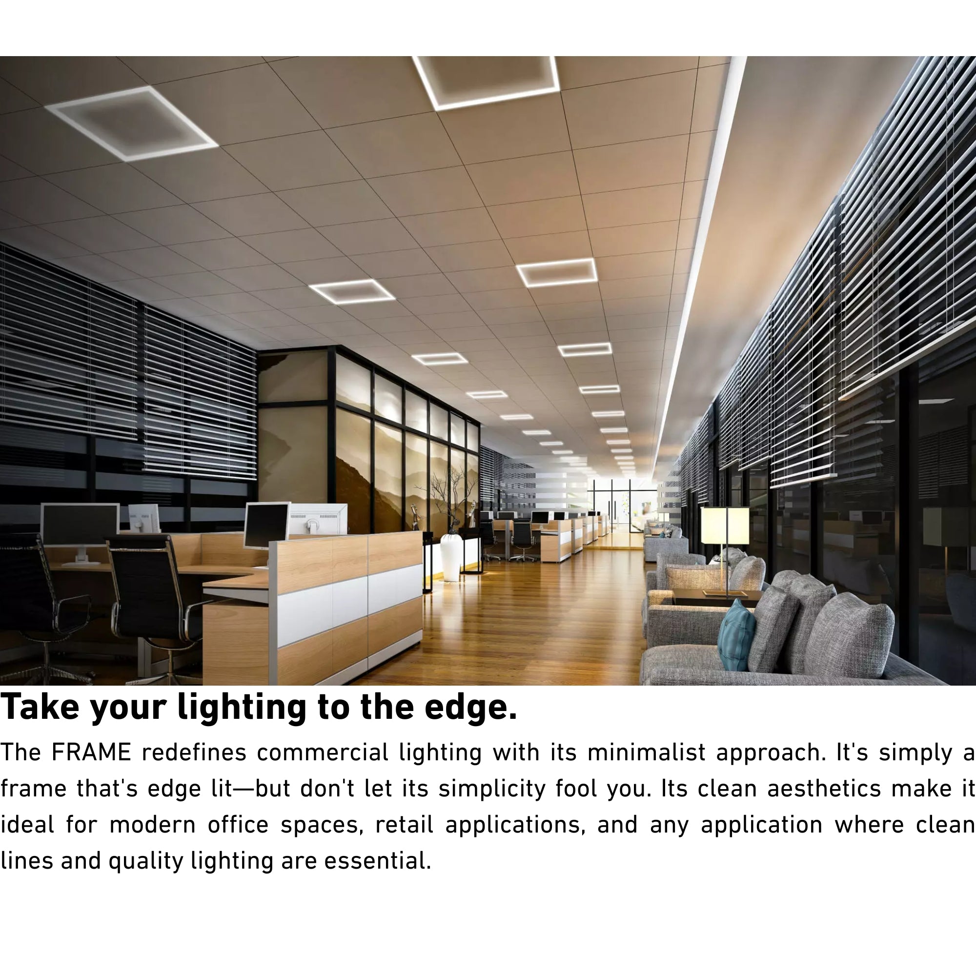 2x4 LED Frame Light, 50W, 6200 Lumens, Selectable CCT, 120-277V