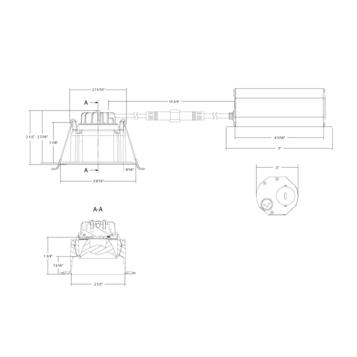 3" Canless Gimbal Downlight, 600 Lm, 5-CCT, 38° Spot, White Deep Regress Trim - Bees Lighting