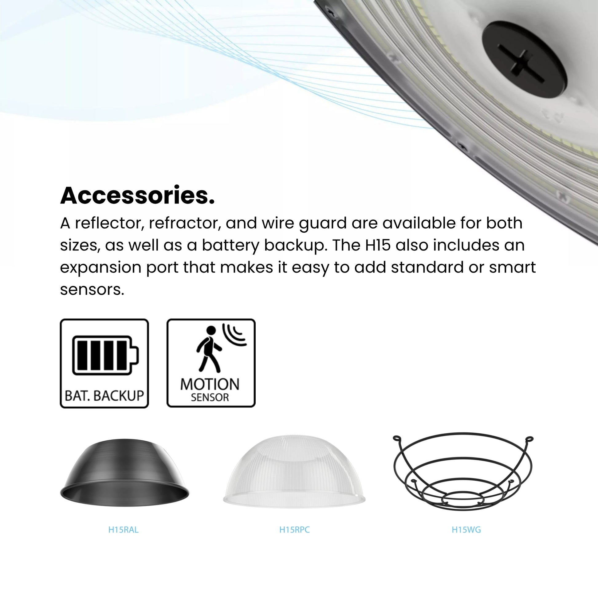 RAB Lighting - RAB H15B UFO High Bay, 150W, 23000 Lumens, 30K/40K/50K, 120-277V, Black | Bees Lighting