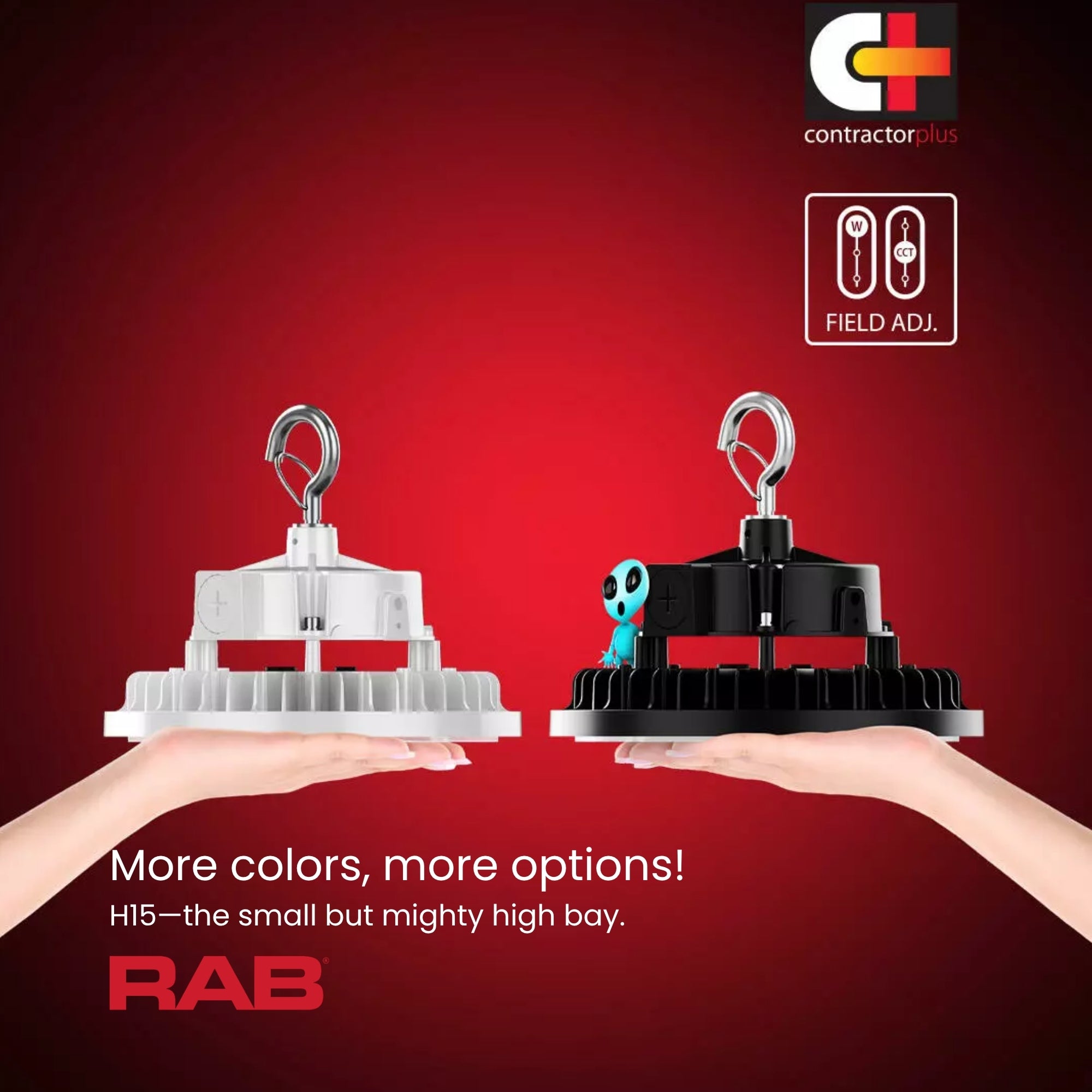 RAB Lighting - RAB H15XLB UFO High Bay, 240W, 35500 Lumens, 30K/40K/50K, 120-277V, Black | Bees Lighting