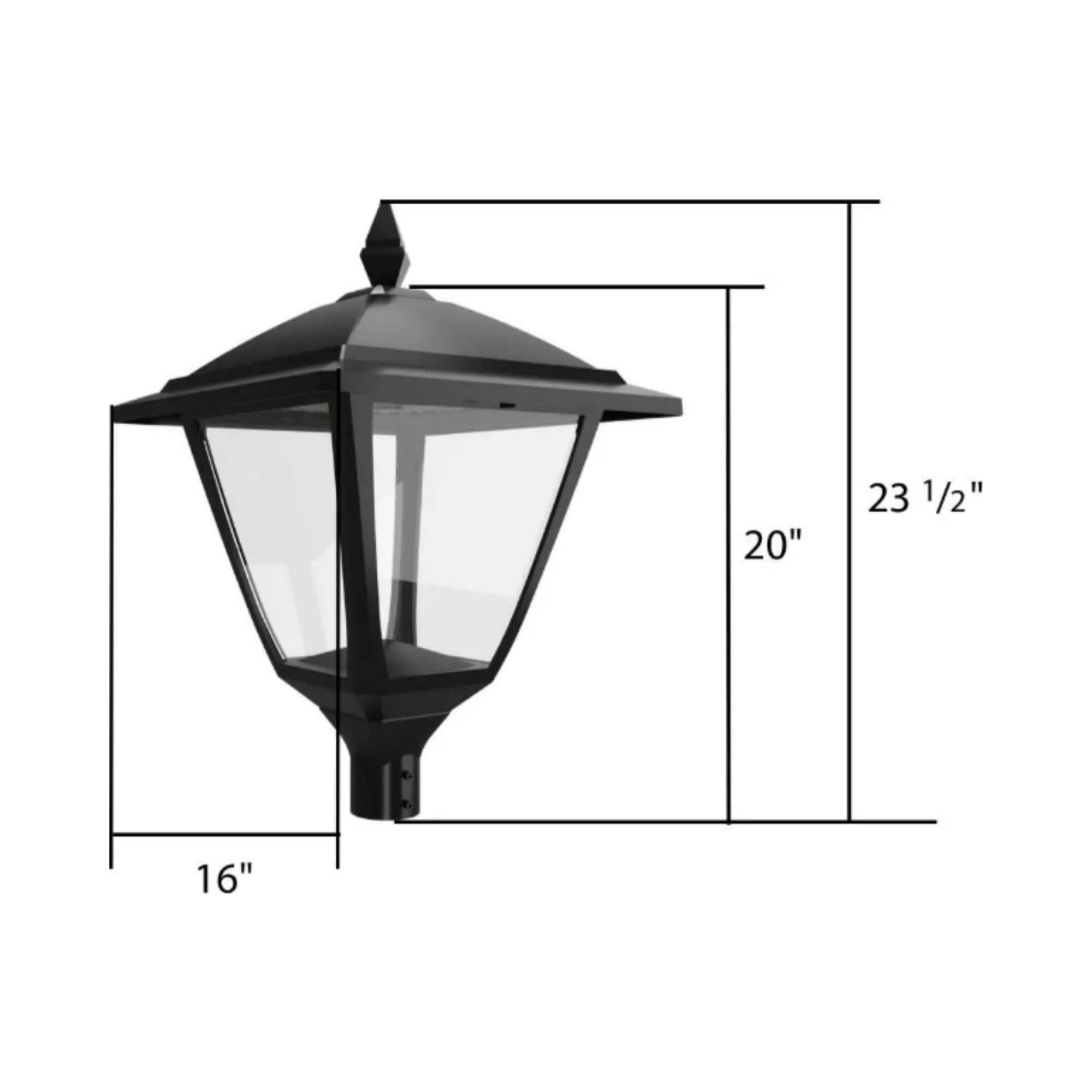 RAB HTG-S Heritage Square LED Post Top Lantern, 120W, Bronze